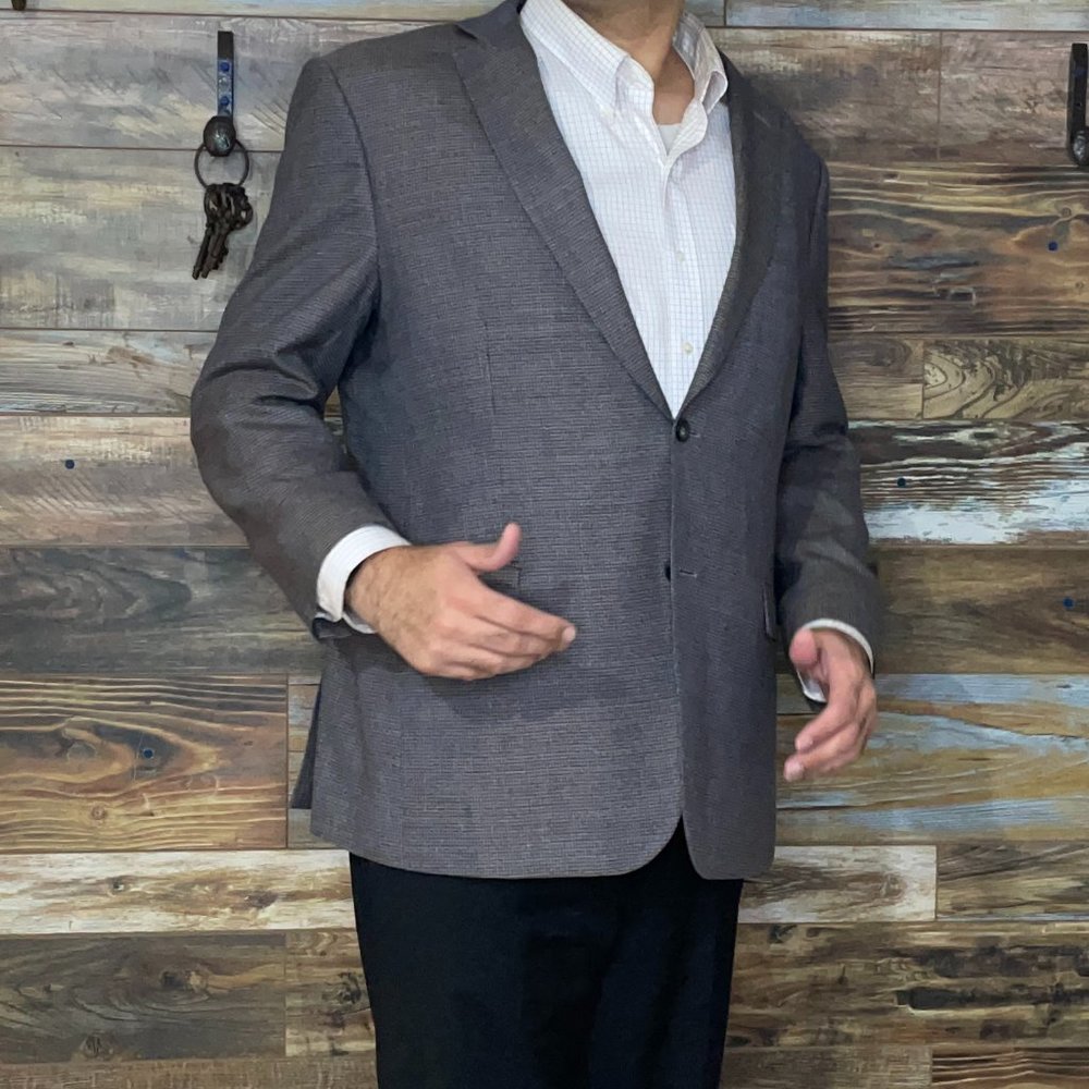 Pronto Uomo Platinum Wool Blend Gray Double Vented Blazer Sport Jacket Size 50L